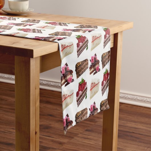 Chemin De Table Court Cakes Lovers Desserts Pattern Quirky (In Situ)