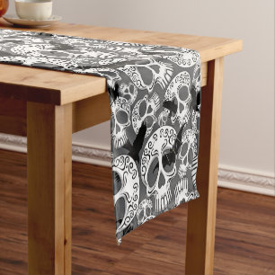 Chemin De Table Court Calaveras décoratives Halloween
