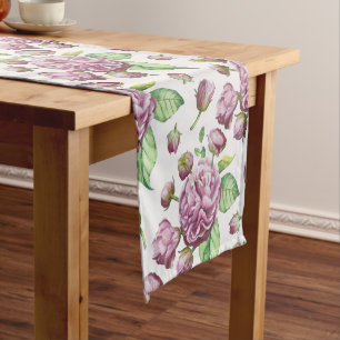 Chemin De Table Court Camellia Rose Garden Flowers Court Table Runner