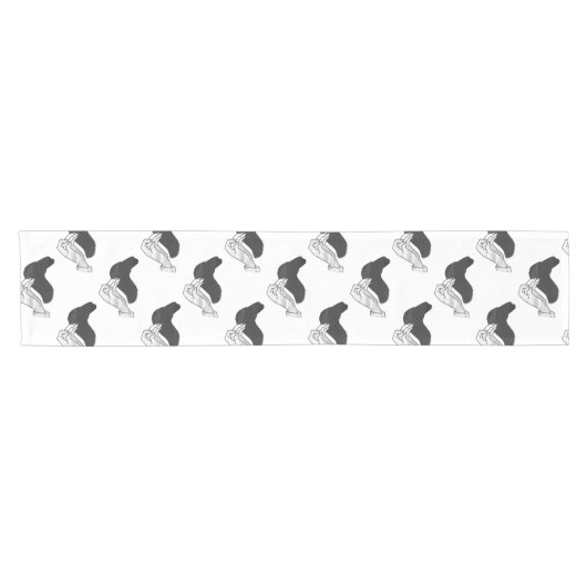 Chemin De Table Court Camion Silhouette à la main (Horizontal)