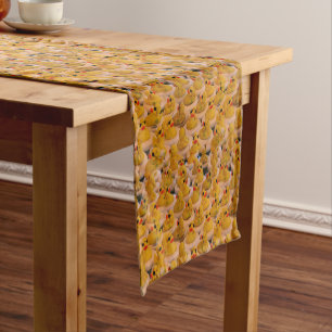 Chemin De Table Court Canards en caoutchouc jaune Motif animal