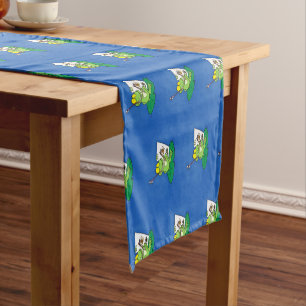 Chemin De Table Court Caricature amusante de grenouille verte