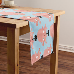 Chemin De Table Court Caricature de bébé pieuvre rose mignonne humour