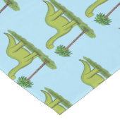Chemin De Table Court Caricature de dinosaure de brontosaurus vert migno (Coin)