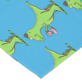 Chemin De Table Court Caricature de dinosaure vert t rex (Coin)
