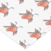 Chemin De Table Court Caricature d'oiseau rouge chantant mignon (Coin)