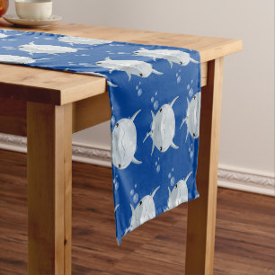 Chemin De Table Court Caricature joli dauphin kawaii kawaii