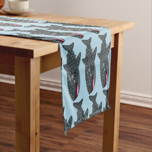 Chemin De Table Court Caricature joli requin baleine joyeux