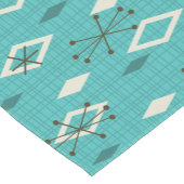 Chemin De Table Court Carreau du milieu du siècle Starbursts Turquoise (Coin)