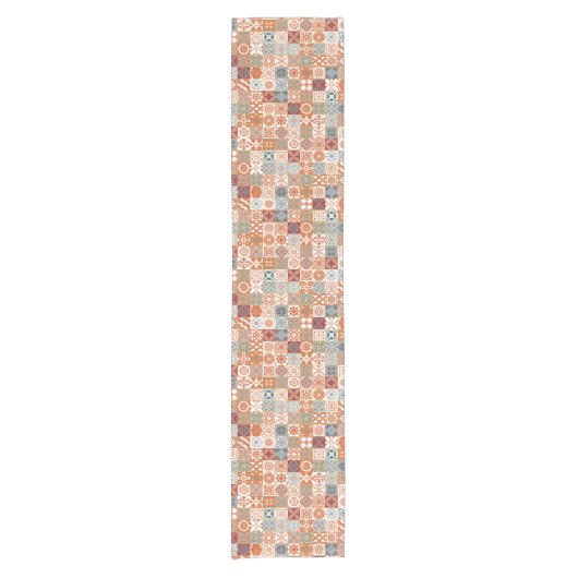 Chemin De Table Court Carreau marocain orange (Devant)