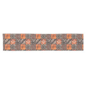Chemin De Table Court Carreaux de tangerine (Horizontal)