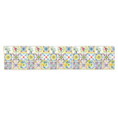 Chemin De Table Court Carreaux méditerranéens, olives, piments, citrons  (Horizontal)