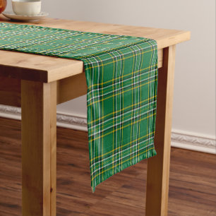 Chemin De Table Court Carreaux Vert Irlandais