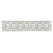 Chemin De Table Court Carrelage bleu (Horizontal)