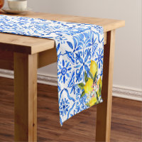 Carrelage bleu et citrons Amalfi style méditerrané