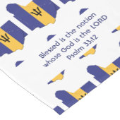 Chemin De Table Court Carte du drapeau BARBADOS - Écritures Customisées (Coin)