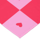 Chemin De Table Court Cartes Grille rose et rouge (Coin)