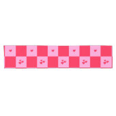 Chemin De Table Court Cartes Grille rose et rouge (Horizontal)