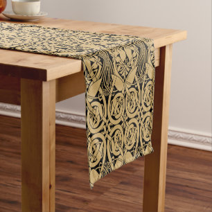 Chemin De Table Court Céltic Knot Animaux Lindisfarne Motif Fabric