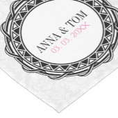 Chemin De Table Court Cercle blanc damassé blanc (Coin)