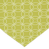 Chemin De Table Court Cercles Blancs Carrés Sur Avocado Green Mid Centur (Coin)