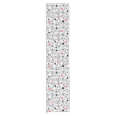 Chemin De Table Court Cercles blancs noirs coralliens, points (Devant)