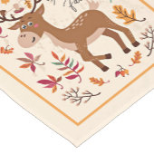 Chemin De Table Court Cerf d'automne mignon avec texte personnalisé (Coin)