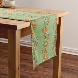 Chemin De Table Court Chaîne de marguerite Fleur laide rayures orange su