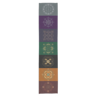 Chemin De Table Court Chakra Shadow Mandala Color Block Table Runner