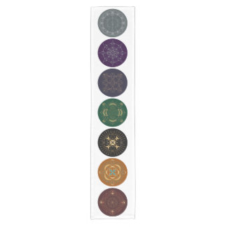 Chemin De Table Court Chakra Shadow Mandala Multi-Color Table Runner