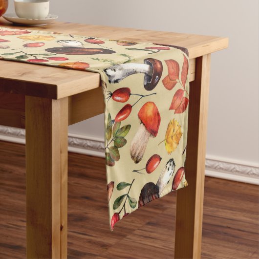 Chemin De Table Court Champignons d'automne (In Situ)