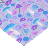 Chemin De Table Court Champignons rétro Bois pourpre bleu turquoise (Coin)