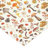 Chemin De Table Court Champignons sauvages sur blanc (Coin)