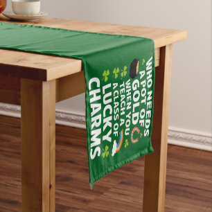 Chemin De Table Court Charme de professeur de la Saint-Patrick Trèfle Ir