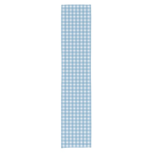 Chemin De Table Court Charme Gingham Bleu (Devant)