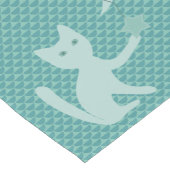 Chemin De Table Court Chat Jouer avec Lune et Star Short Turquoise (Coin)