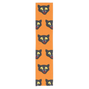 Chemin De Table Court Chat Noir d'Halloween