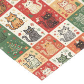 Chemin De Table Court Chats de Noël Patchwork de Fêtes (Coin)