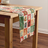 Chemin De Table Court Chats de Noël Patchwork de Fêtes (In Situ)
