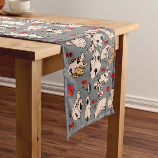 Chemin De Table Court chats japonais Ukiyo-e Funny kitty (In Situ)