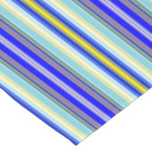 Chemin De Table Court Chemin de table nuances de bleu avec rayures jaune (Coin)