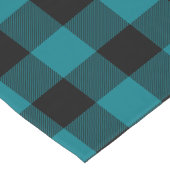 Chemin De Table Court Chèque Turquoise foncé et Buffalo noir (Coin)