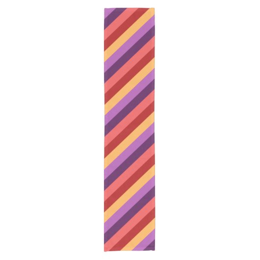 Chemin De Table Court Cherry Red Violet Stripes Petite Table Runer (Devant)