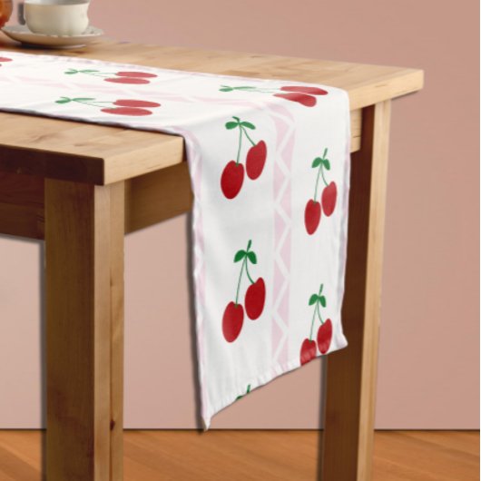 Chemin De Table Court Cherry Sweet Anniversaire