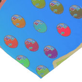Chemin De Table Court Chevron Geo Vert Bleu (Coin)