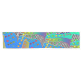 Chemin De Table Court Chevron Geo Vert Bleu (Horizontal)