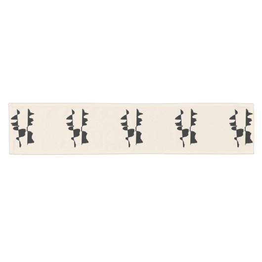 Chemin De Table Court Chic Abstrait Dual Face (Horizontal)