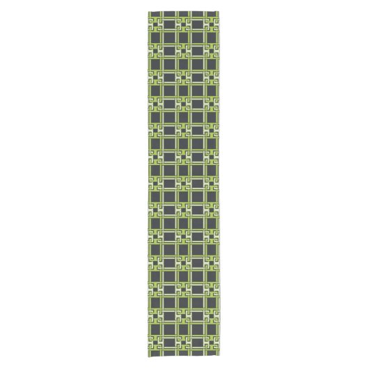 Chemin De Table Court Chic Neon Citrus Green Black Pattern (Devant)