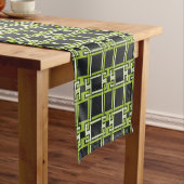 Chemin De Table Court Chic Neon Citrus Green Black Pattern (In Situ)