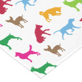 Chemin De Table Court Chiens colorés silhouettes (Coin)